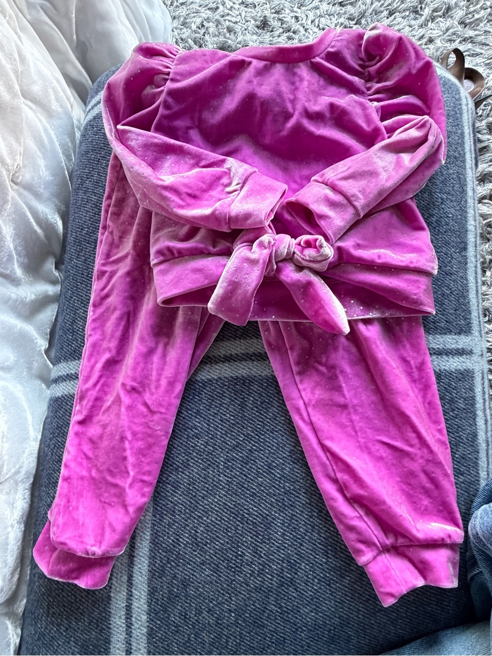 Habitual Girls Fuchsia Velvet Joggers